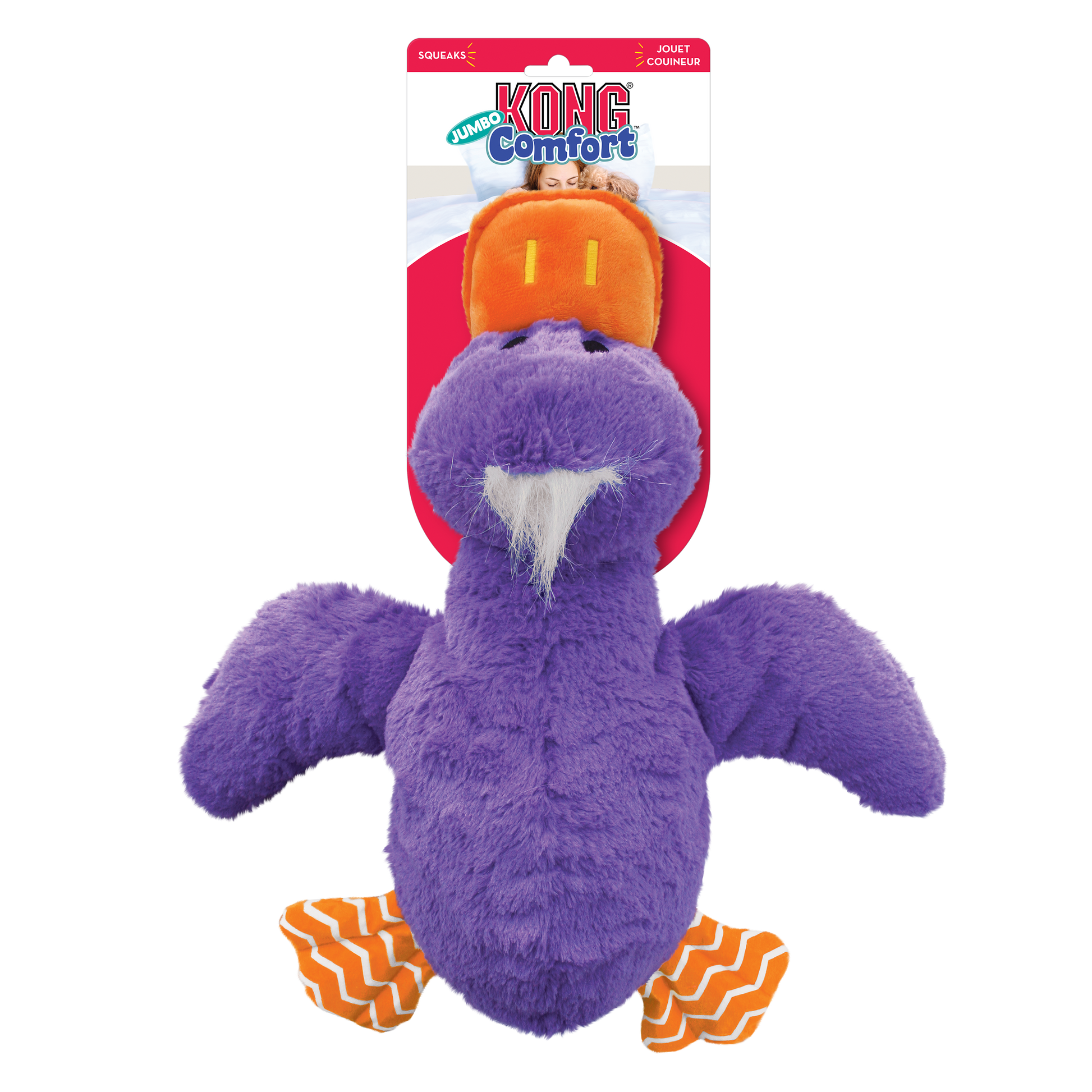 KONG Comfort Duck XL Plush Dog Toy Durable Play - lifestyle view