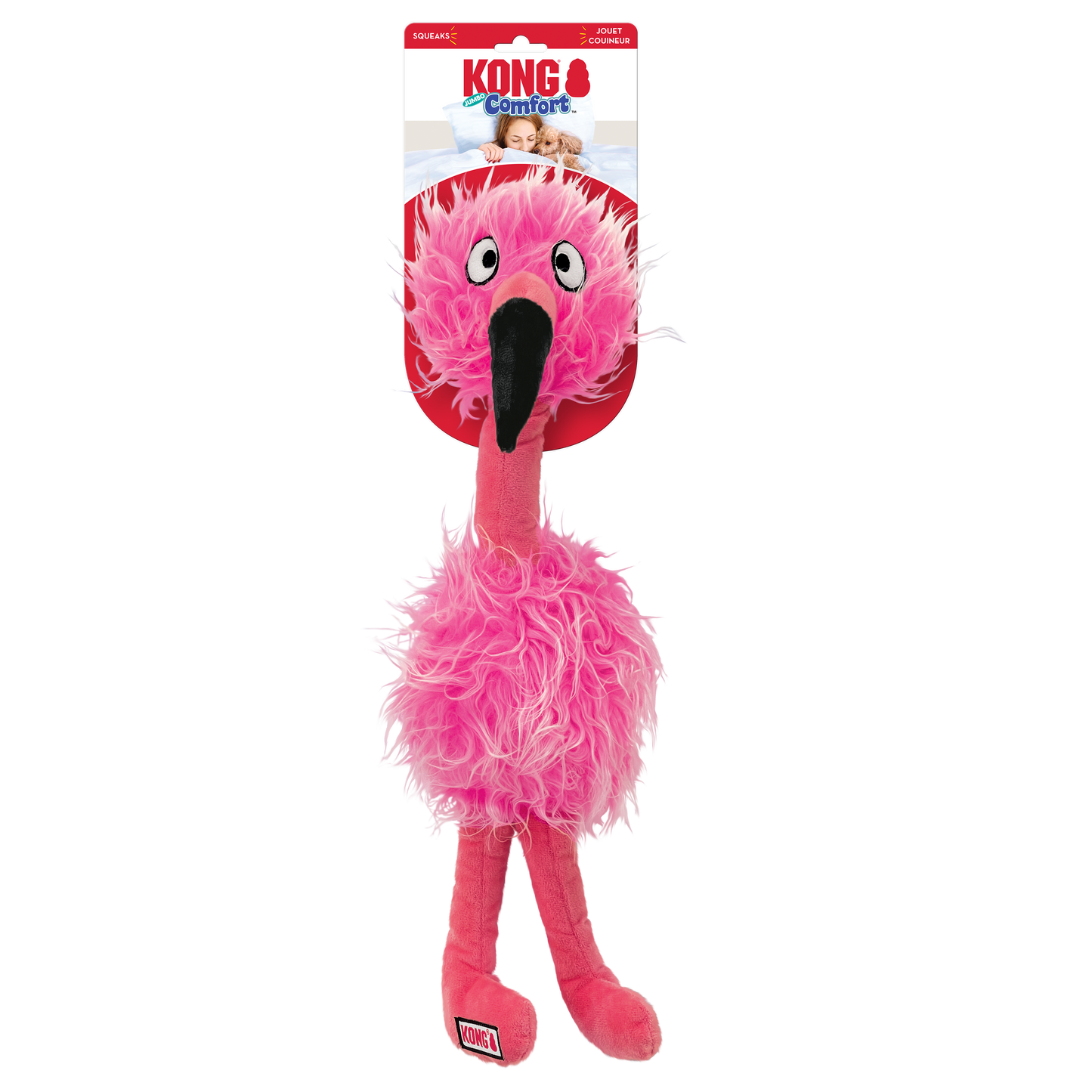 KONG Comfort Jumbo Birds XL Plush Dog Toy Durable Play - detail view