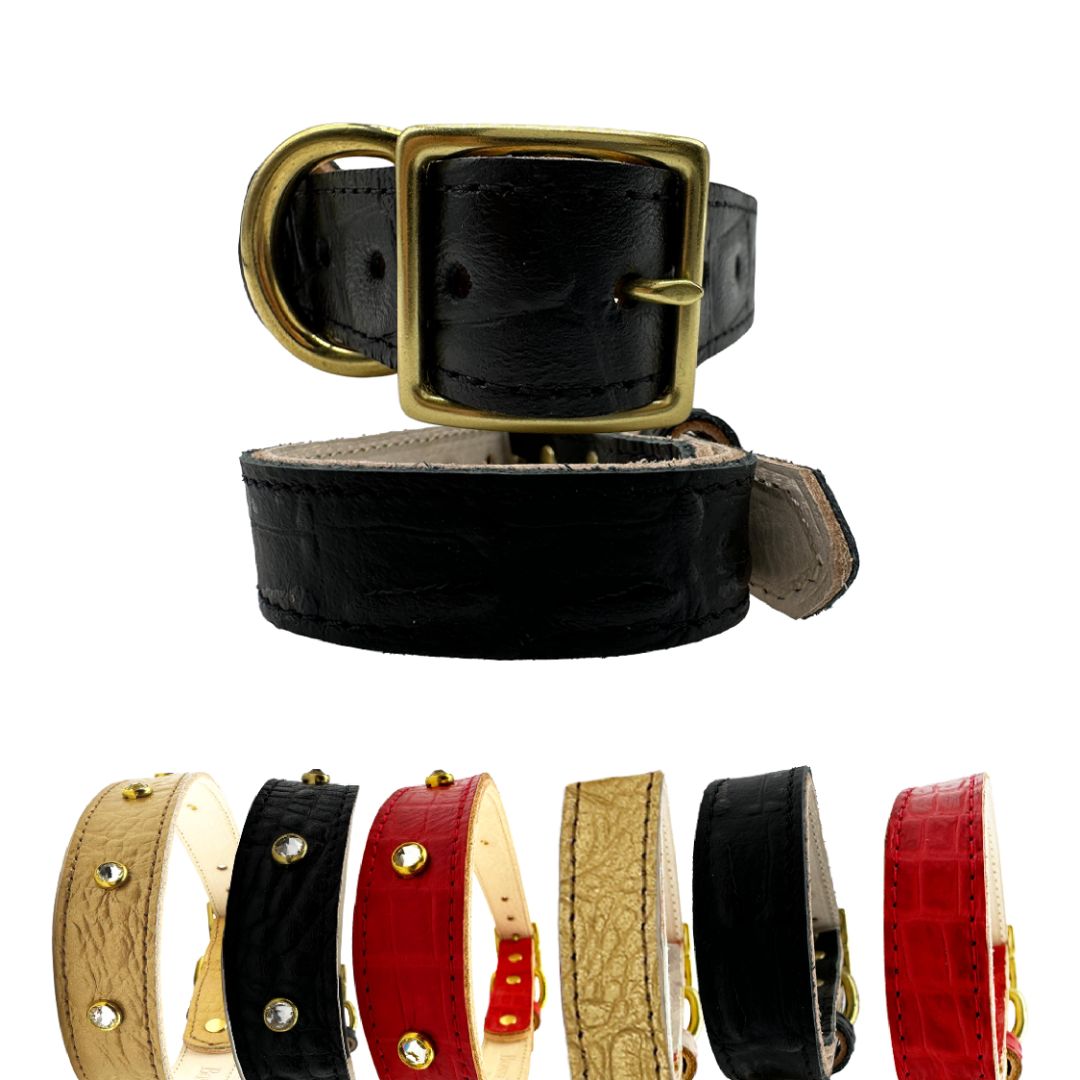 Dog Collar Croc Leather Collar for Daily Use for Comfort - main product image for dog collar