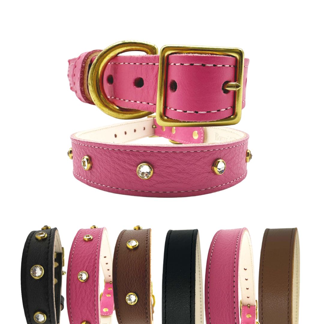 Dog Collar Plain Leather Collar for Daily Use for Comfort - gallery product image for dog collar