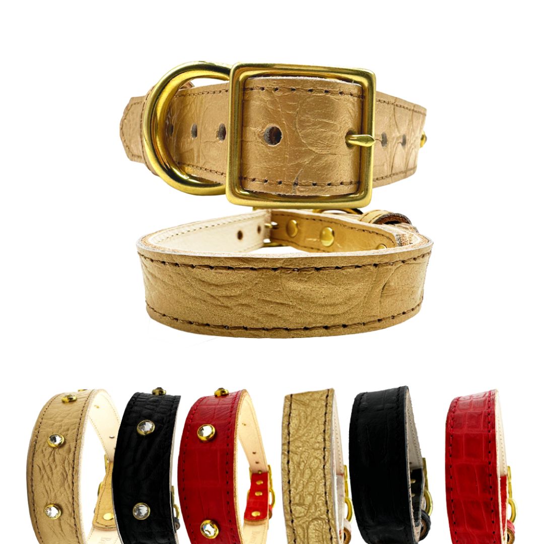 Dog Collar Croc Leather Collar for Daily Use for Comfort - detail product image for dog collar