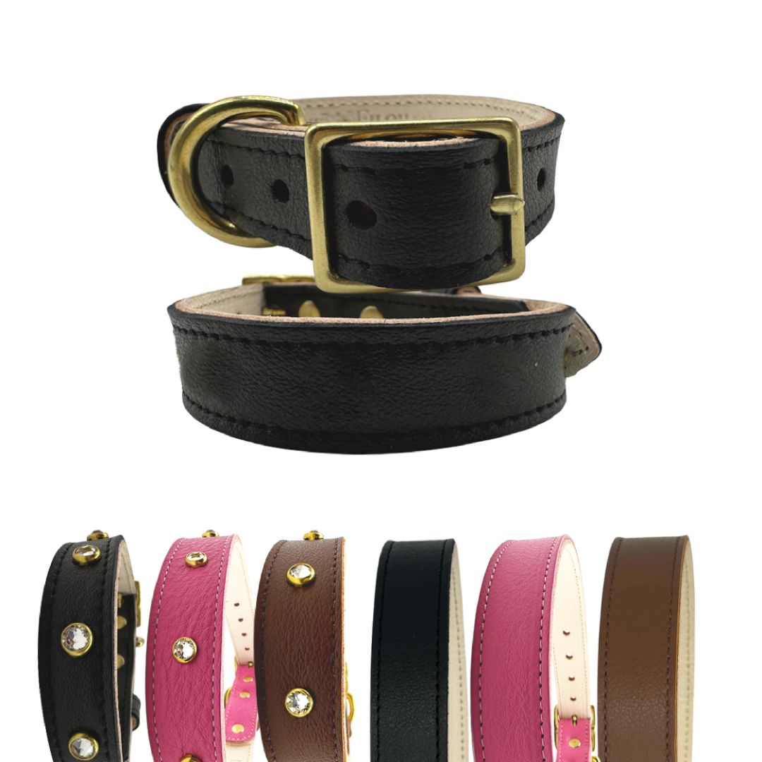 Dog Collar Plain Leather Collar for Daily Use for Comfort - main product image for dog collar