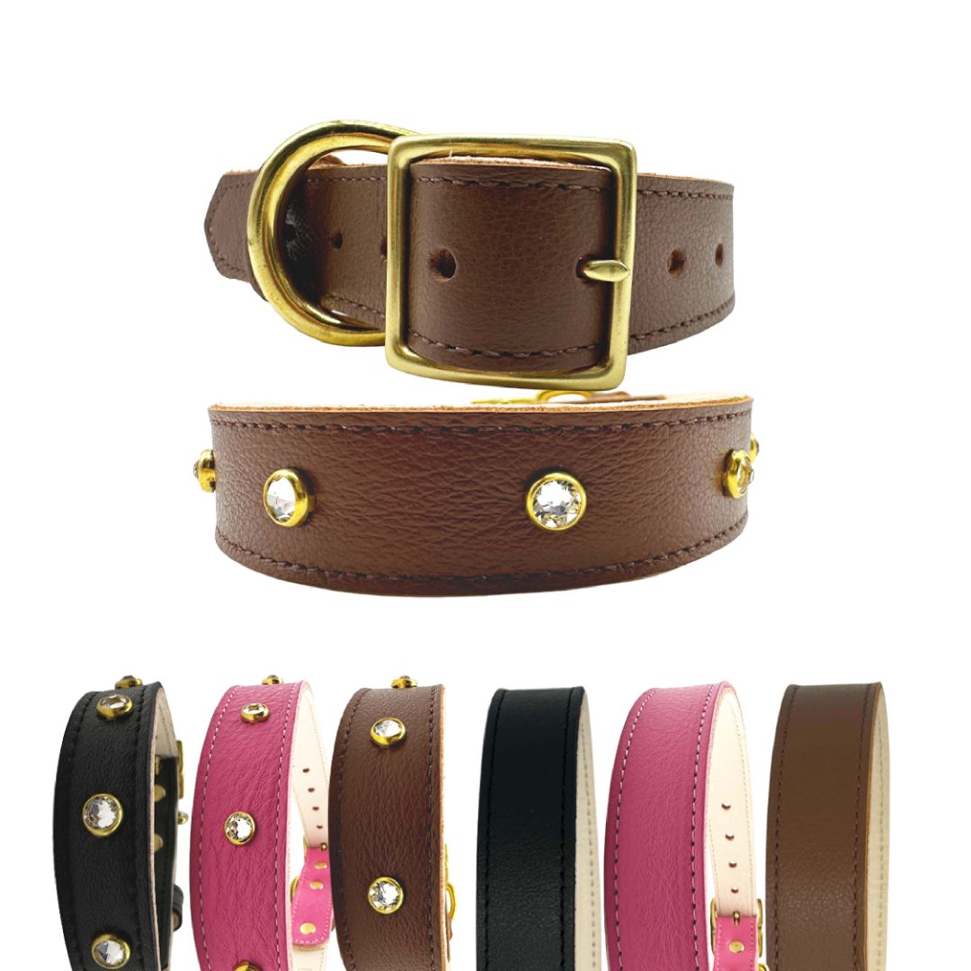 Dog Collar Plain Leather Collar for Daily Use for Comfort - gallery product image for dog collar