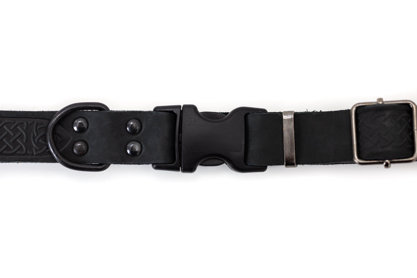 Dog Collar Celtic Sport Midnight Black Leather Collar t main product image for dogs and cats