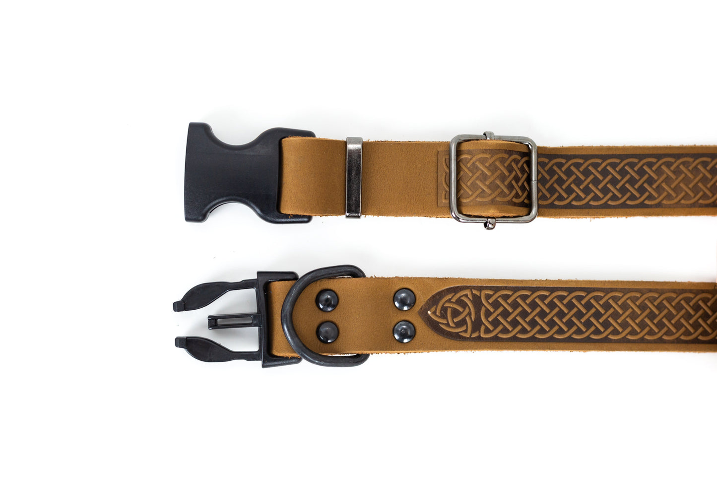 Dog Collar Celtic Sport Earth Brown Leather Collar l main product image for dogs and cats