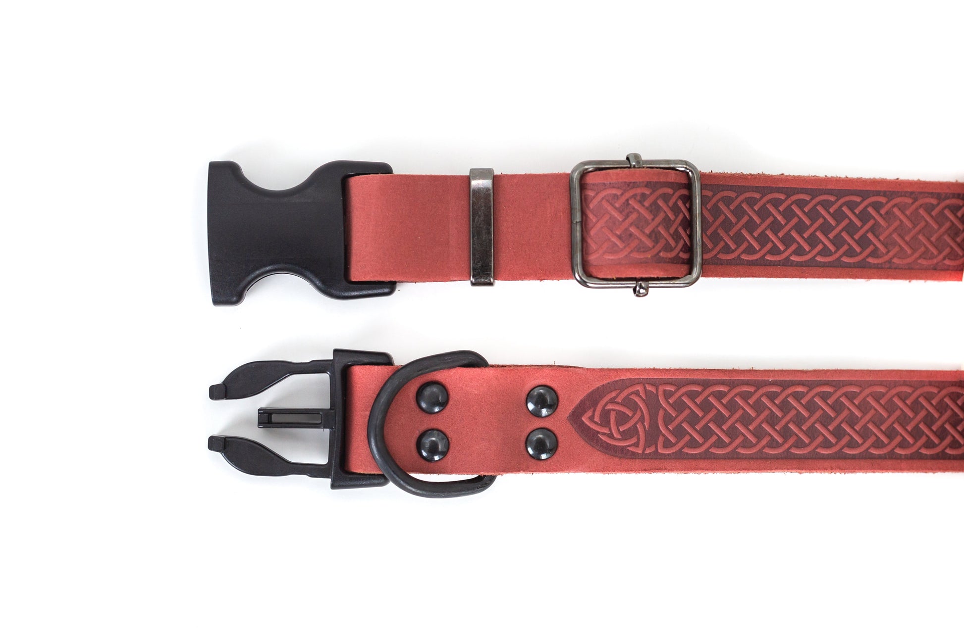 Dog Collar Celtic Sport Coral Reef Leather Collar Essential - close up product image for dog collar