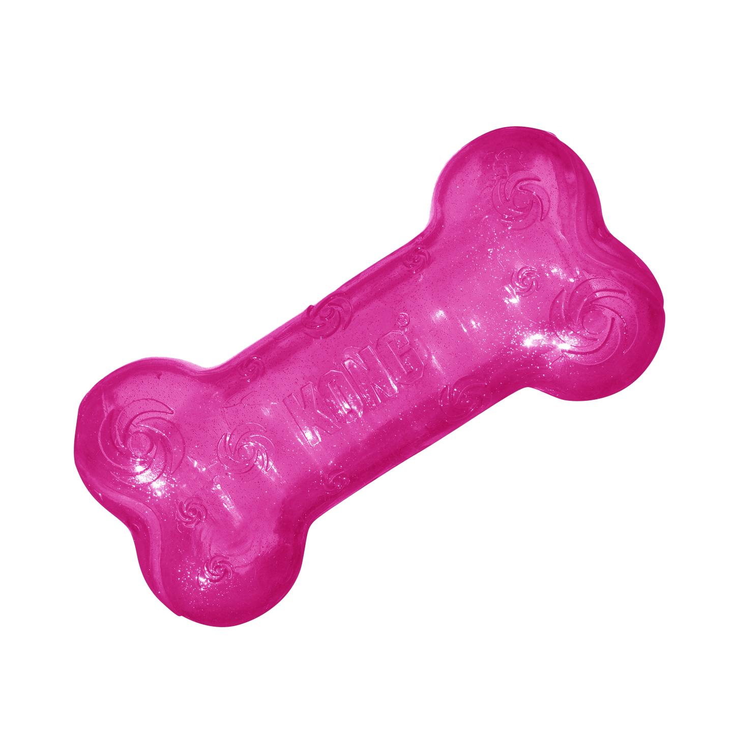 KONG Squeezz Crackle Bone Interactive Dog Toy Durable Play - detail view