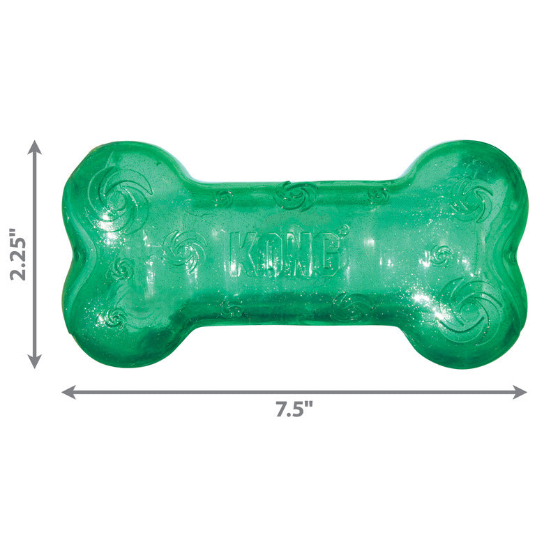 KONG Squeezz Crackle Bone Interactive Dog Toy Durable Play - gallery image 7