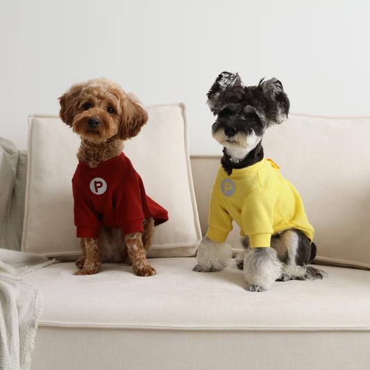 Embroidery Waffle T Shirt Yellow Dog Apparel Premium Pet - detail view