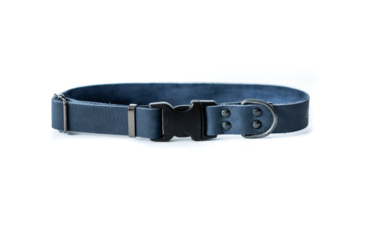 Dog Collar Sport Style Blue Jeans Leather Collar for Comfort main product image for dogs and cats