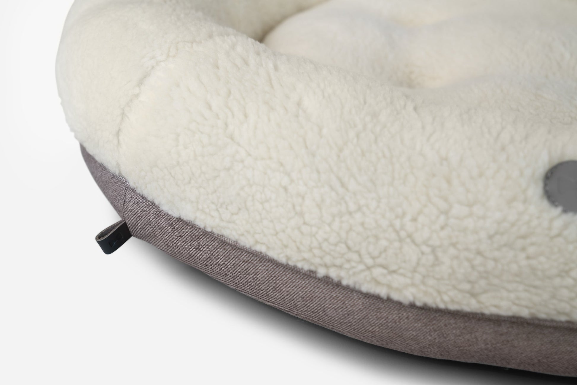 Calming Dog Bed Furry Beige Donut for Comfort, Support & Sty - luxury dog bed view 6 for comfort and support