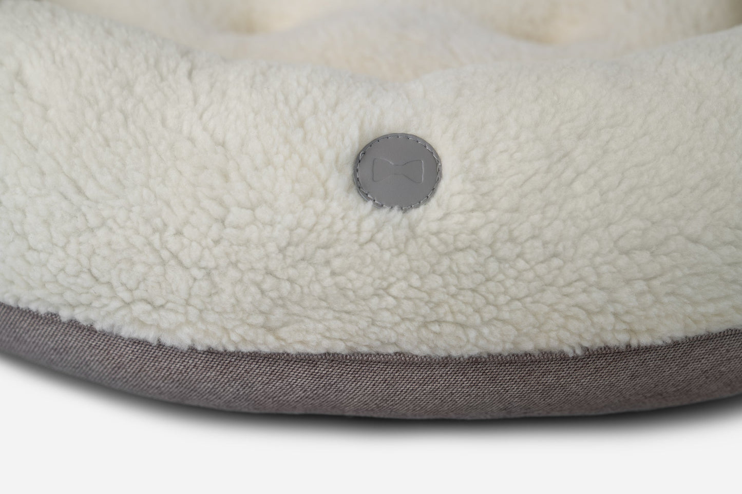Calming Dog Bed Furry Beige Donut for Comfort, Support & Sty - luxury dog bed view 7 for comfort and support