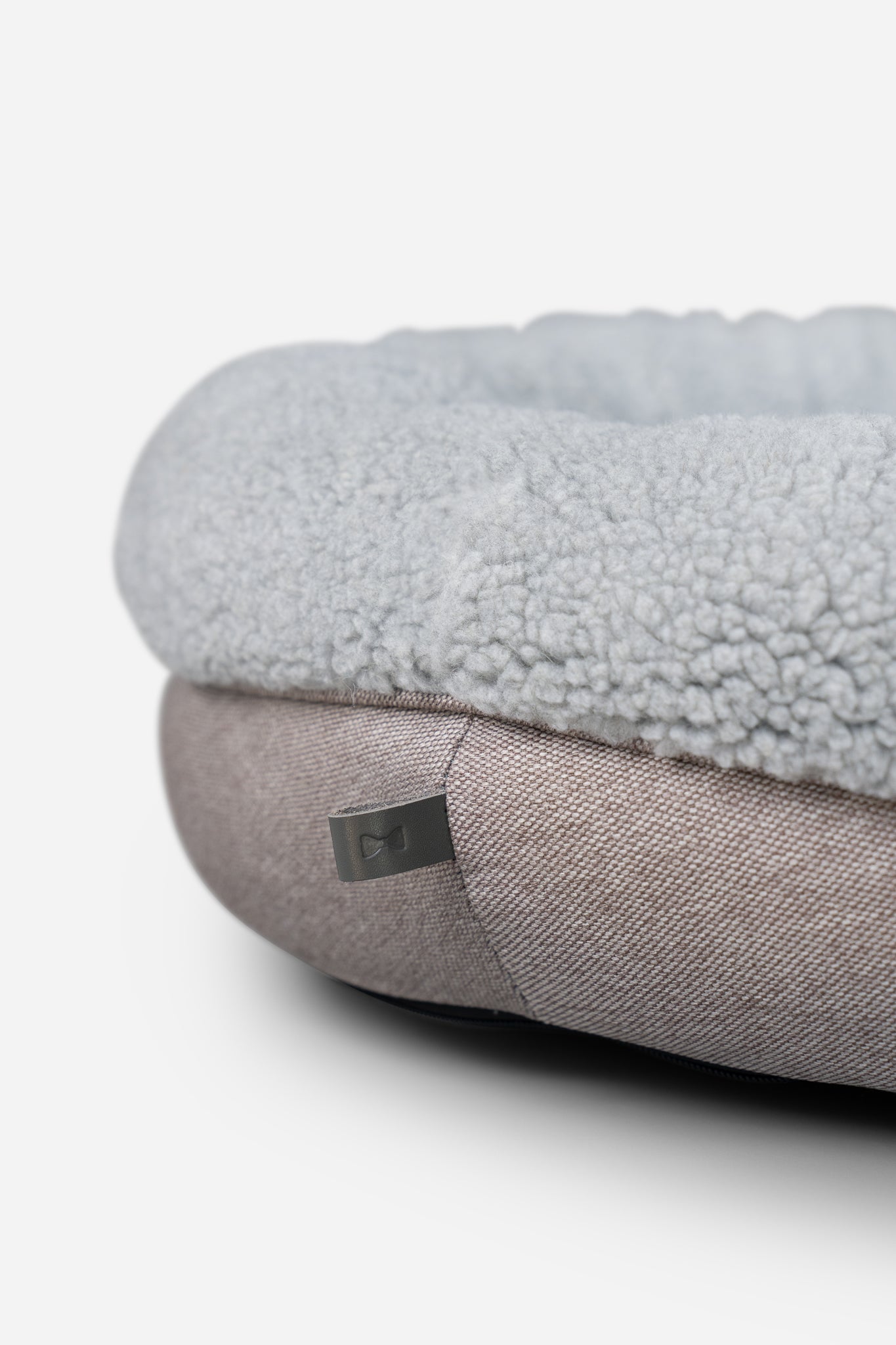 Calming Dog Bed Furry Gray Donut for Comfort, Support & Styl - luxury dog bed view 6 for comfort and support