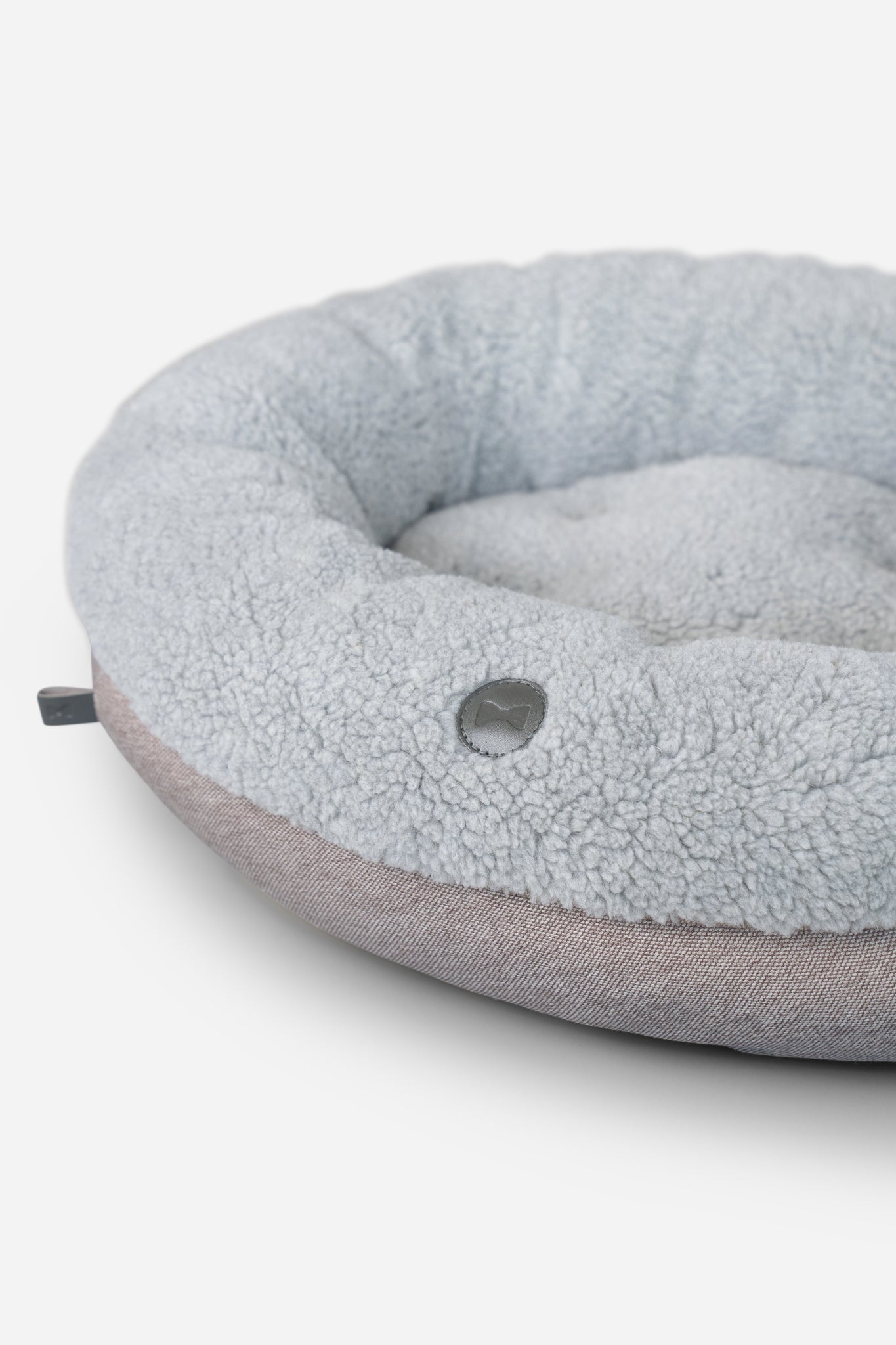 Calming Dog Bed Furry Gray Donut for Comfort, Support & Styl - luxury dog bed view 4 for comfort and support