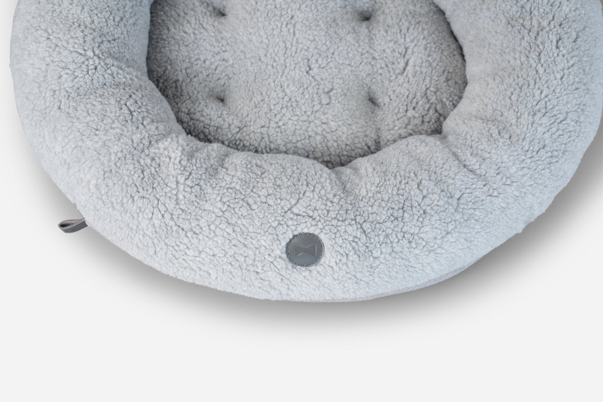 Furry Gray Donut Bed for Deep Calming Sleep and Soft Support main product image for dogs