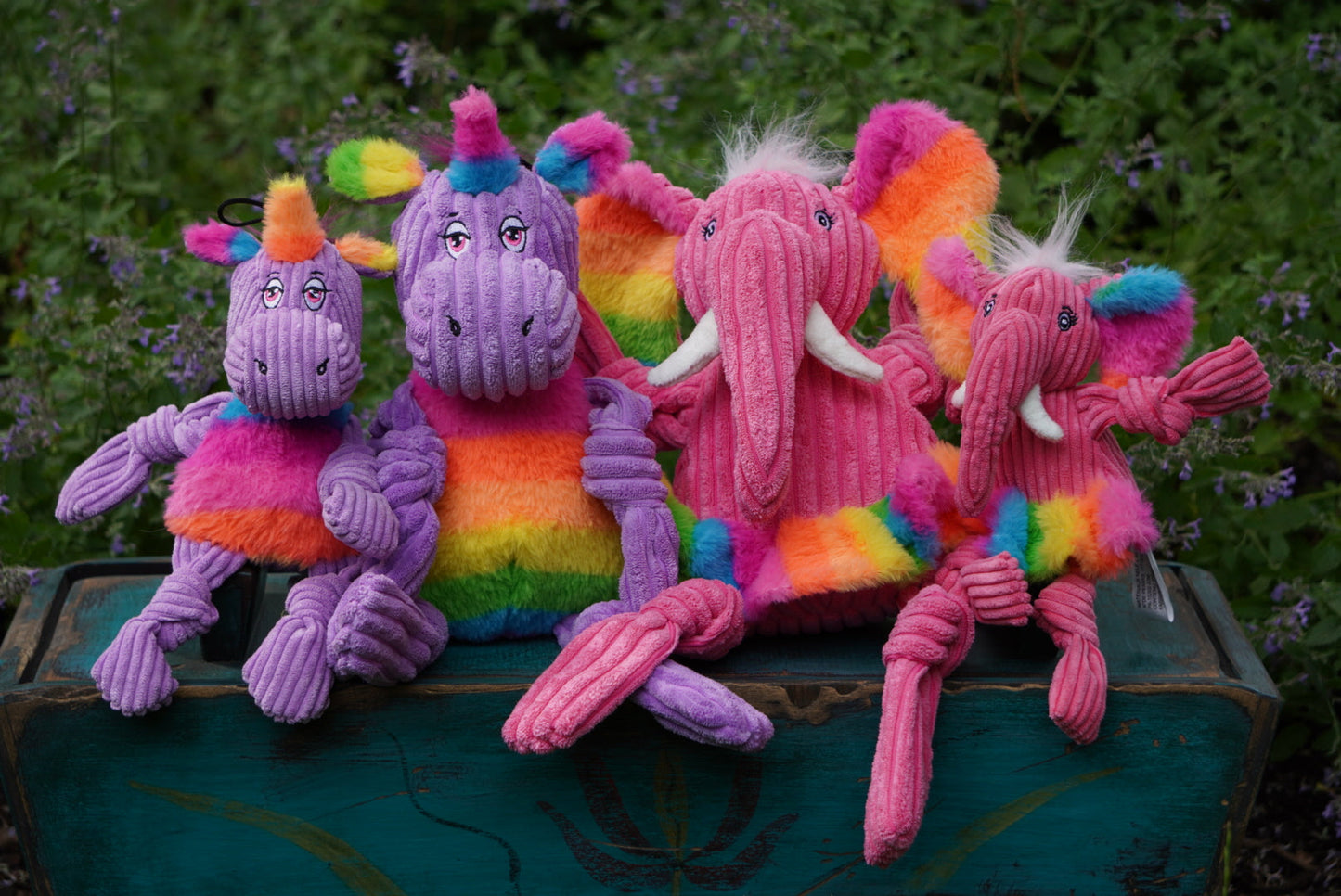 Dog Toy Rainbow Elephant Knottie Plush Toy for Daily Use main product image for dogs and cats