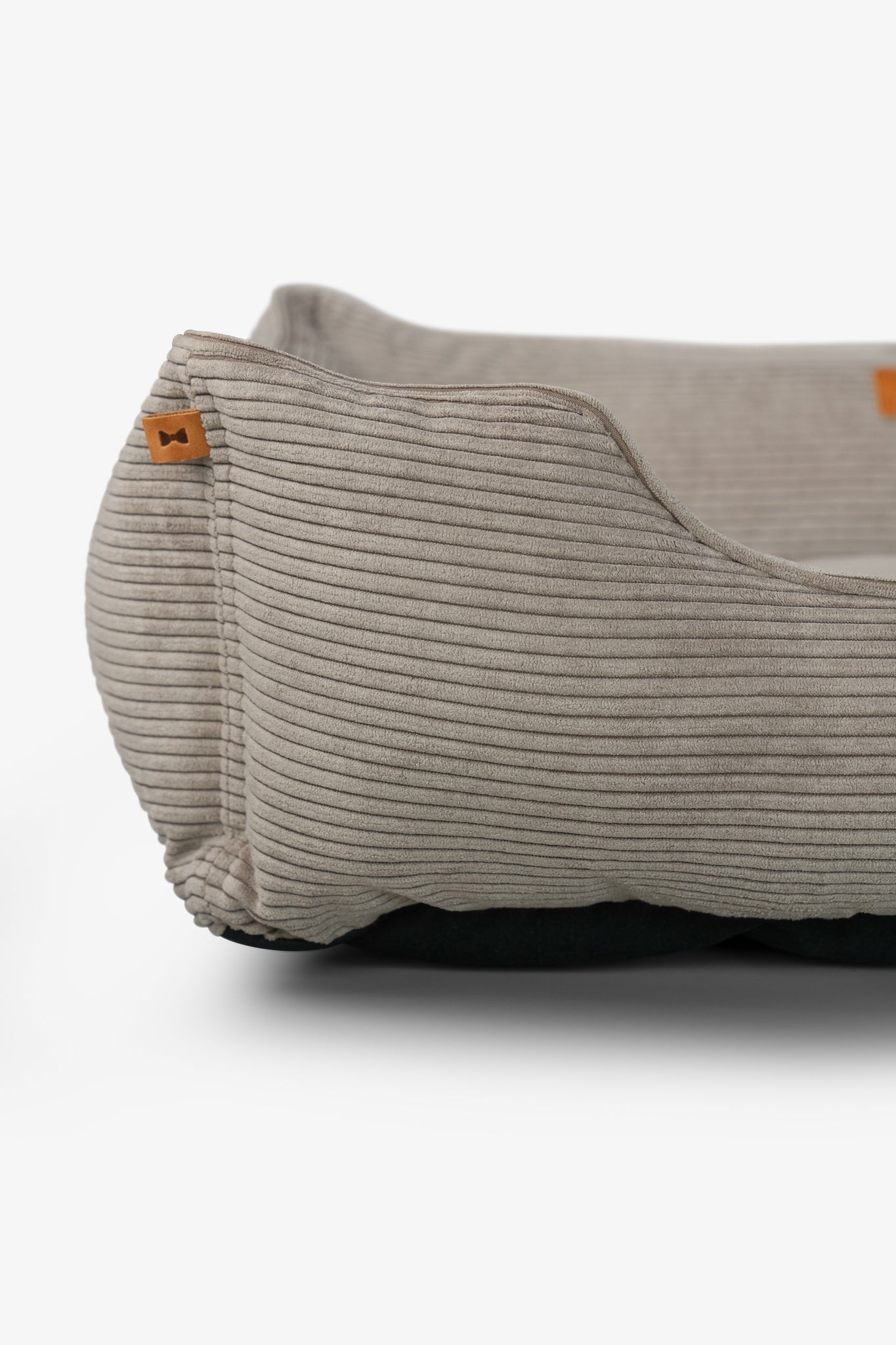 Luxury Dog Bed Fancy Corduroy Sleeper Taupe for Comfort, Sup - luxury dog bed view 7 for comfort and support