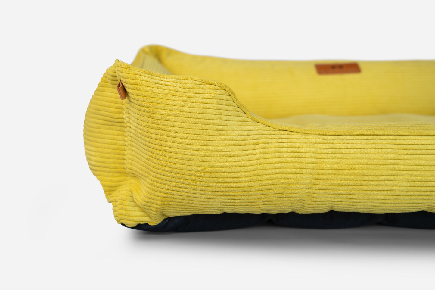 Luxury Dog Bed Fancy Corduroy Sleeper Sunny Yellow for Comfo - luxury dog bed view 4 for comfort and support