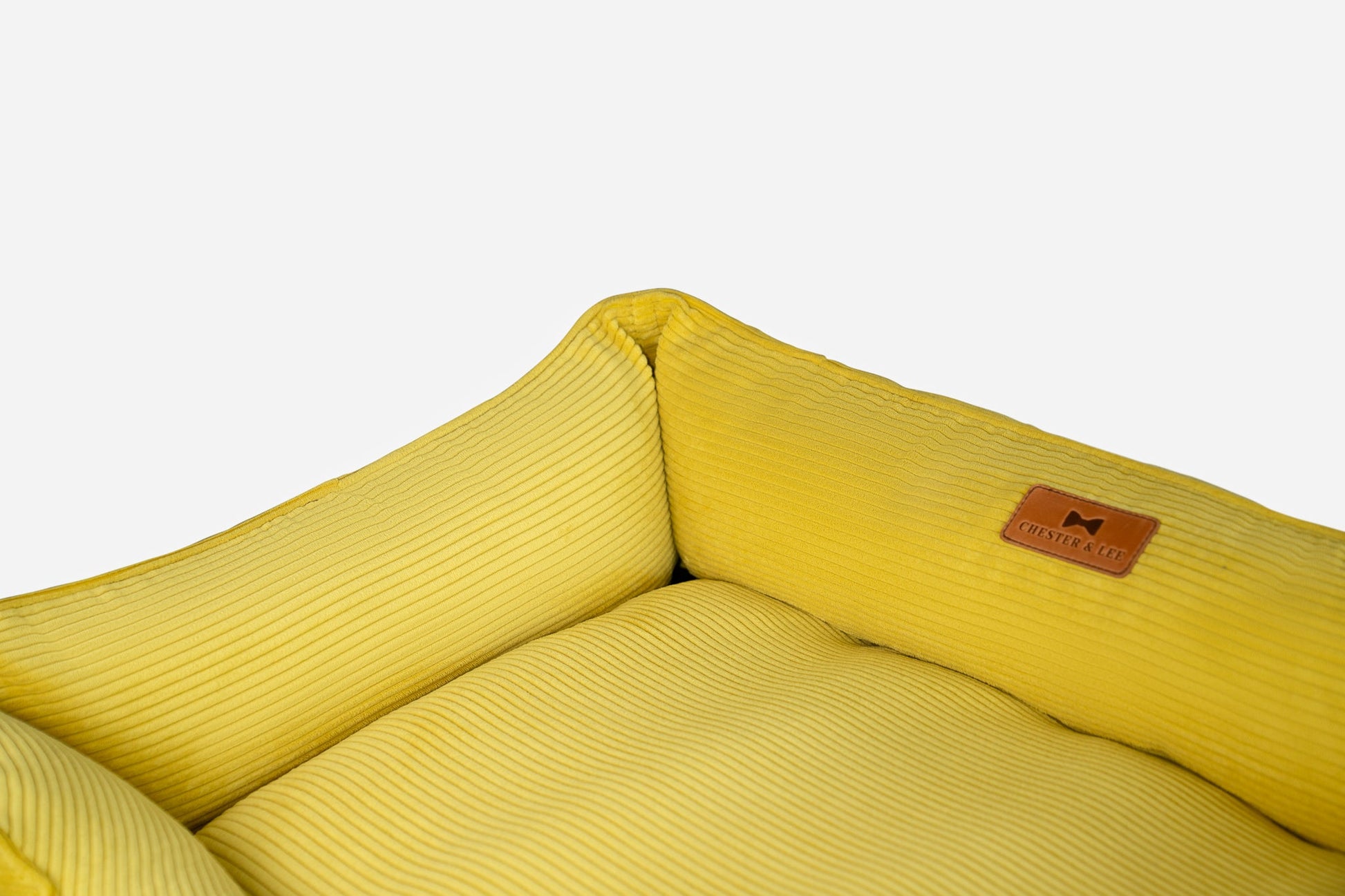 Luxury Dog Bed Fancy Corduroy Sleeper Sunny Yellow for Comfo - luxury dog bed view 7 for comfort and support