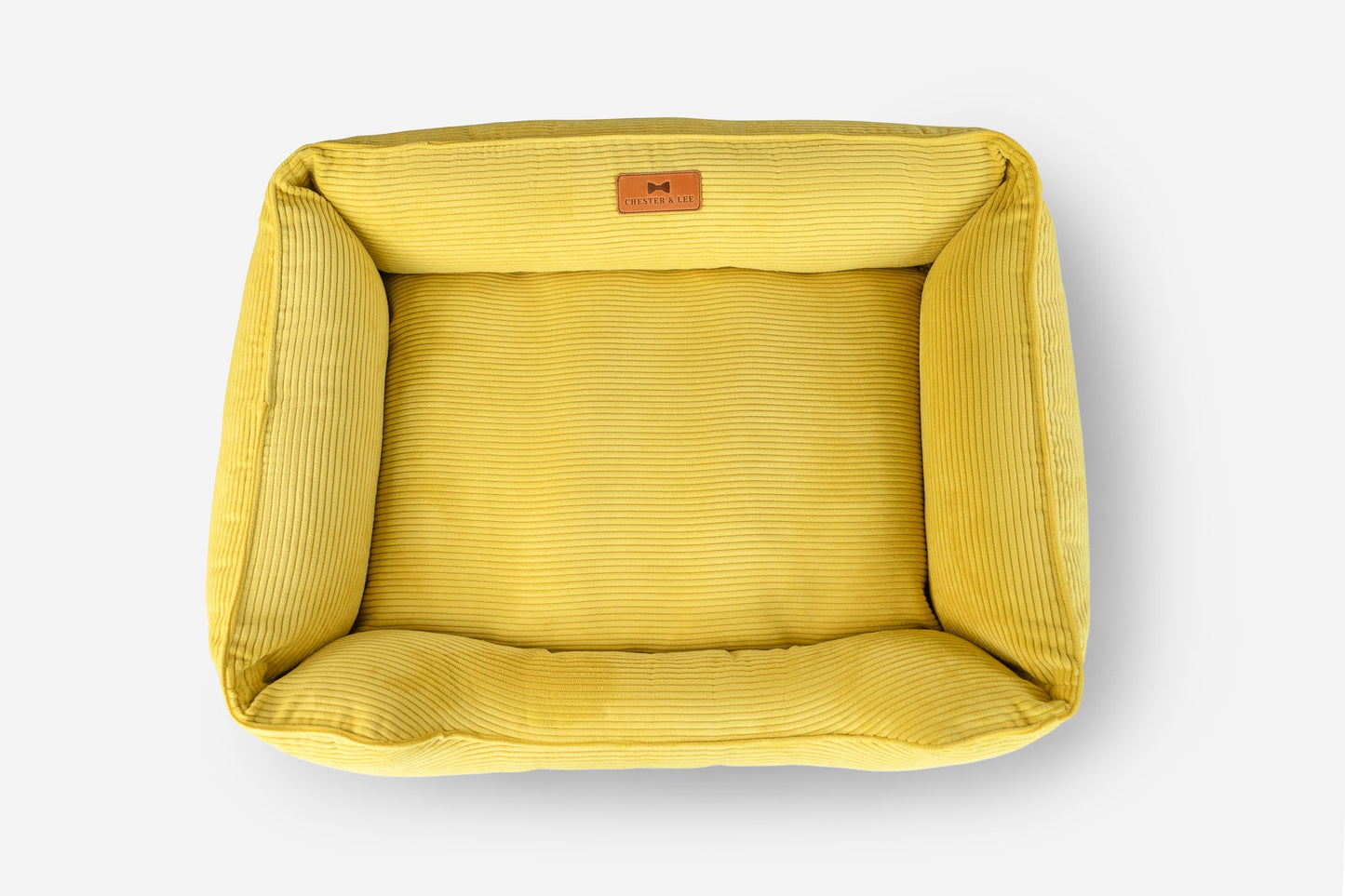 Luxury Dog Bed Fancy Corduroy Sleeper Sunny Yellow for Comfo - luxury dog bed view 5 for comfort and support