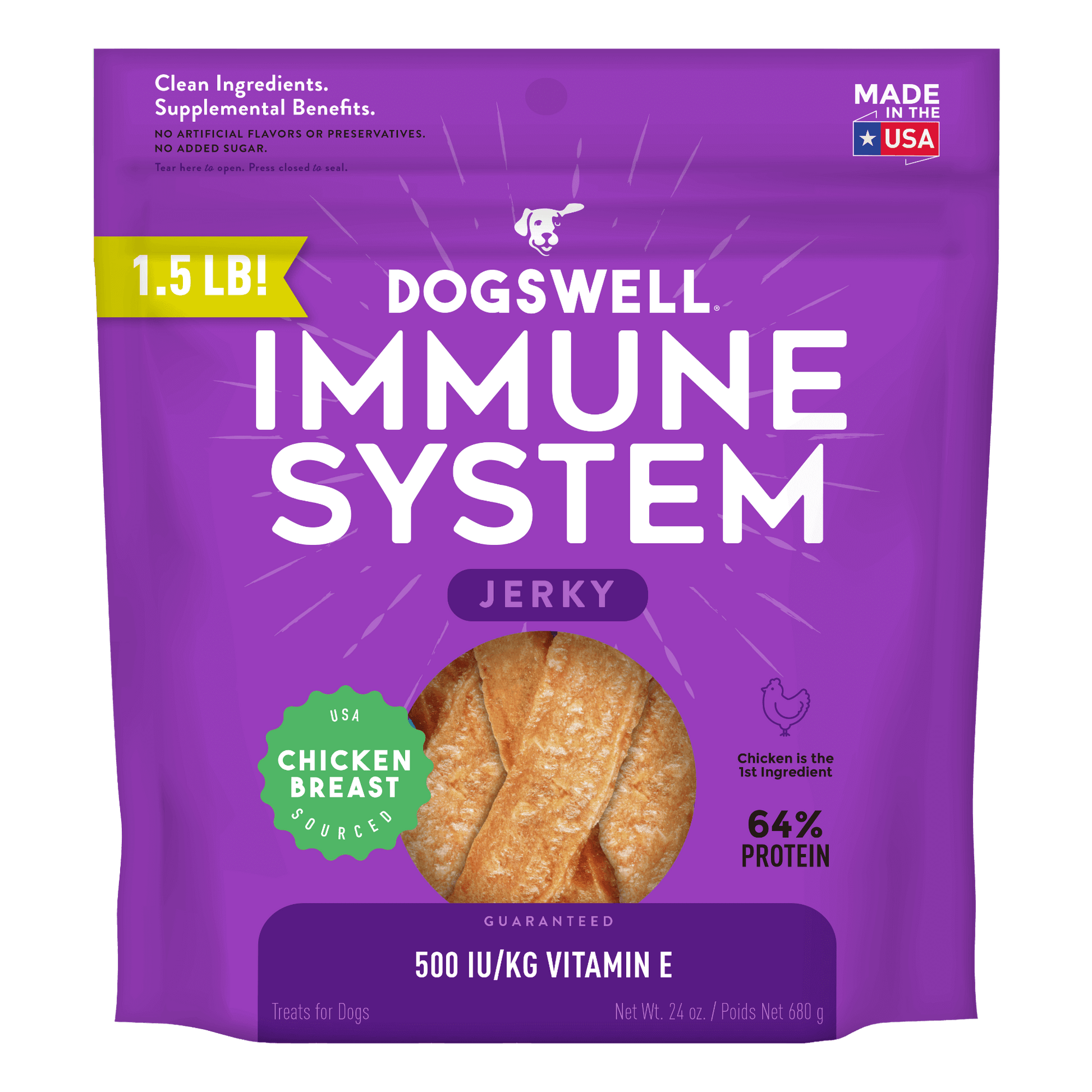 Dogswell Immune System Jerky Treats, Chicken Breast (24oz) - main product image