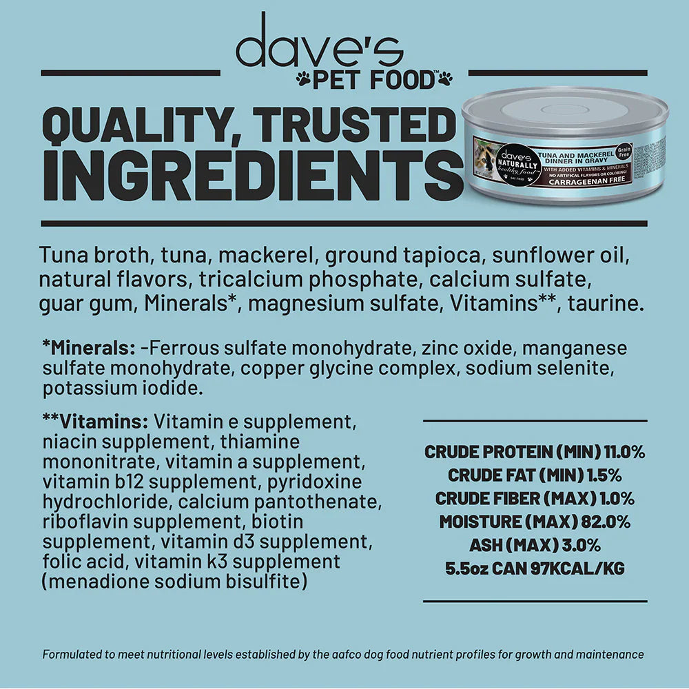 Daves Naturally Healthy Grain Free Grilled Tuna Mackerel - lifestyle view
