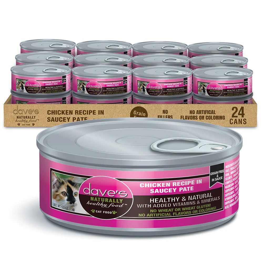 Dave's Chicken Recipe in Saucey Pat� Wet Cat Food (5.5oz) - main product image