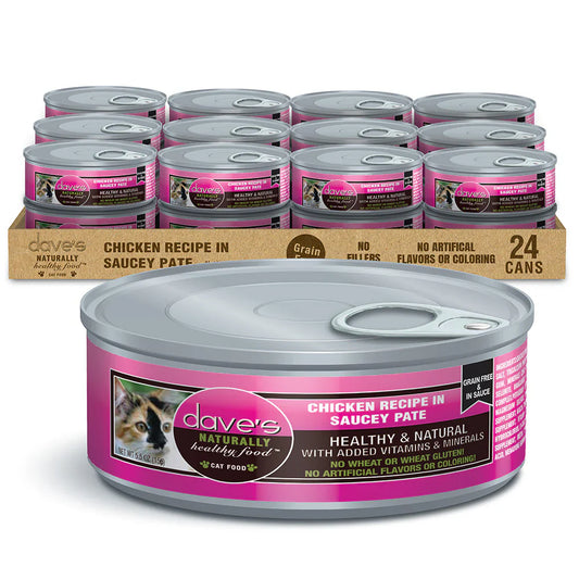 Dave's Chicken Recipe in Saucey Pat� Wet Cat Food (5.5oz) - main product image