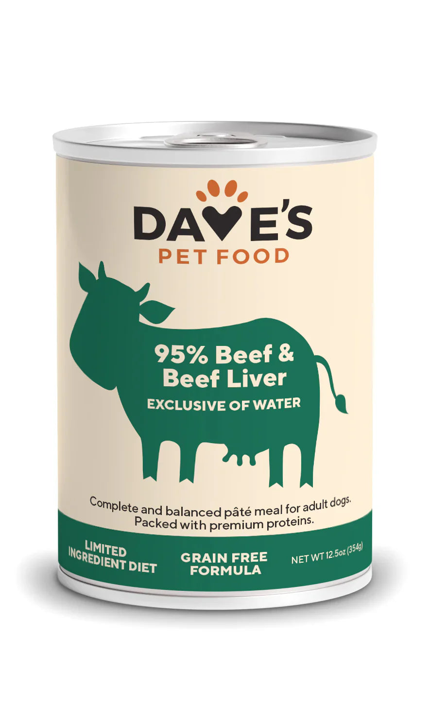 Daves 95 Premium Meats Beef Beef Liver For Dogs 12 5Oz Wet - detail view