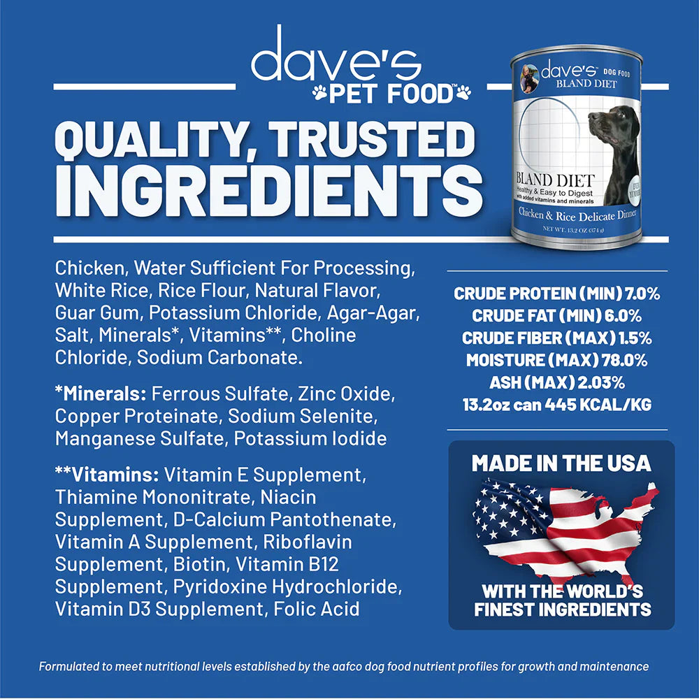 Daves Restricted Diet Bland For Dogs Chicken And Rice 13 2Oz - lifestyle view