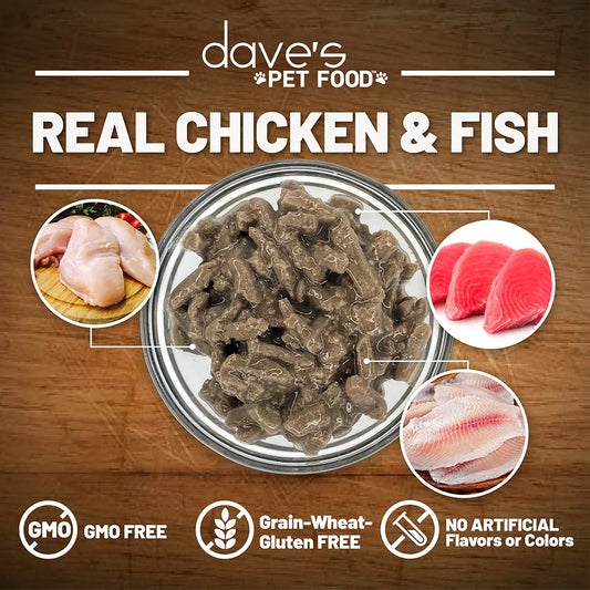 Daves Naturally Healthy Grain Free Shredded Fishermans Stew - detail view