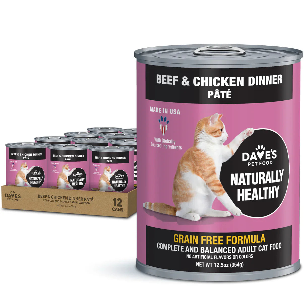 Wet Cat Food Premium Beef Recipe 12.5oz Daily Meals Premium - main product image