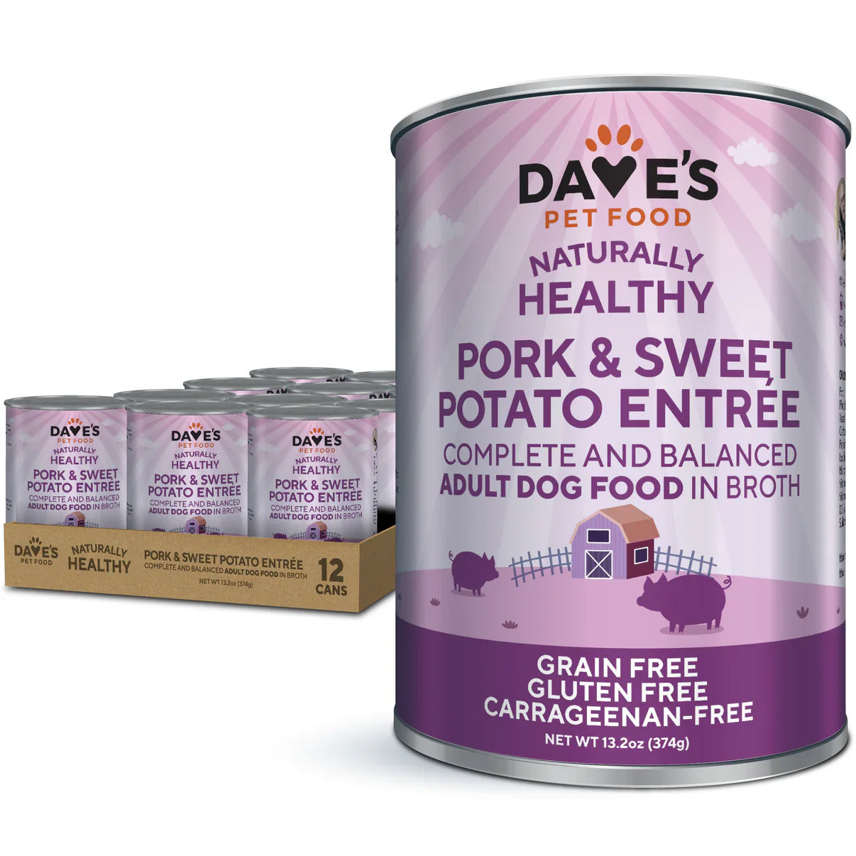 Daves Grain Free Pork Sweet Potato Entree For Dogs 13 2Oz - main product image