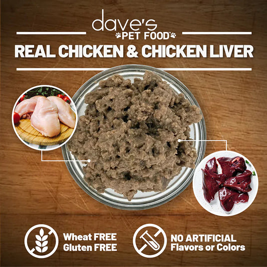 Daves 95 Premium Meats Chicken Chicken Liver For Dogs 12 - detail view