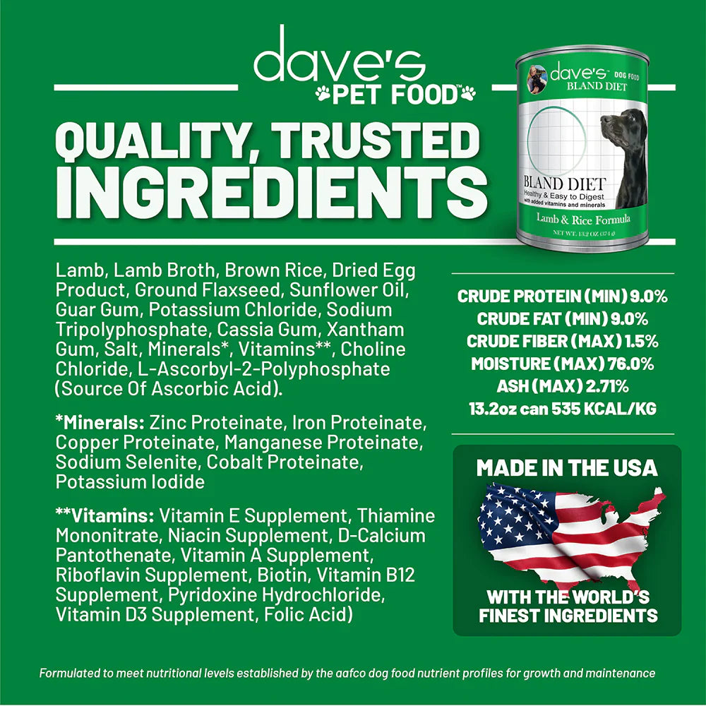 Daves Restricted Diet Bland For Dogs Lamb Rice Formula 13 - lifestyle view