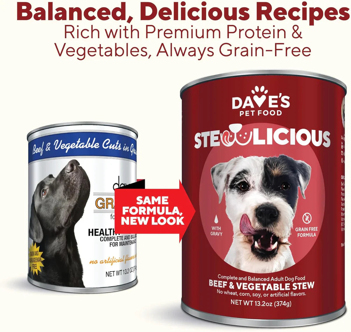 Dave's Stewlicious Beef & Vegetable Stew For Dogs (13.2oz) - main product image