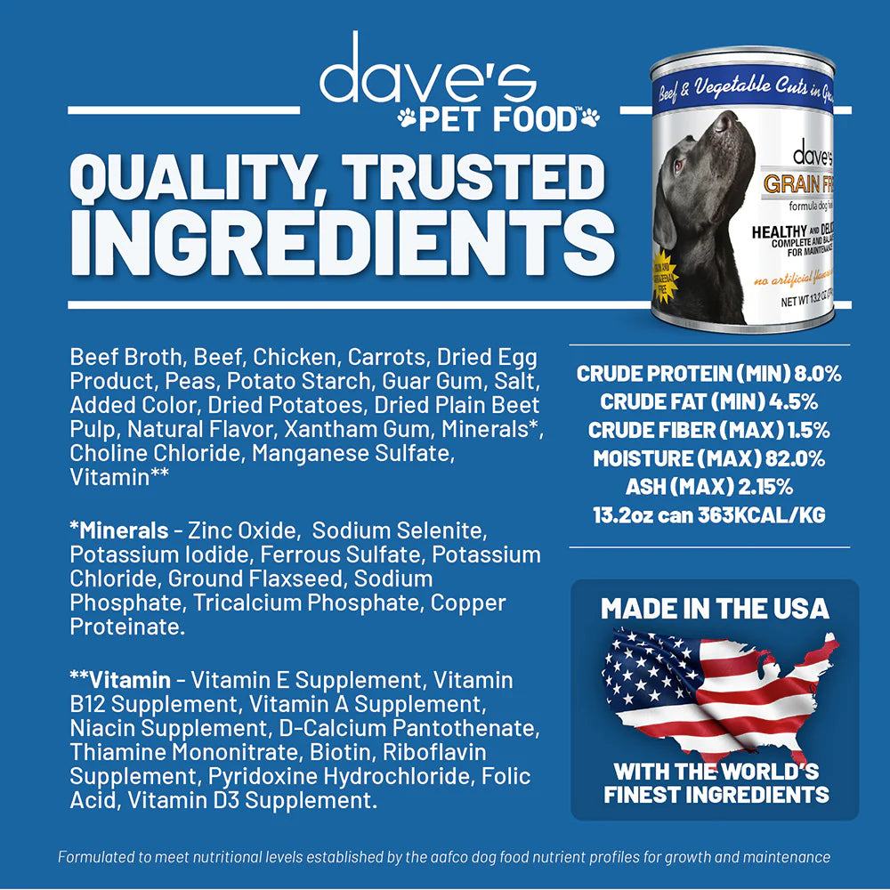 Dave's Stewlicious Beef & Vegetable Stew For Dogs (13.2oz) - close up view