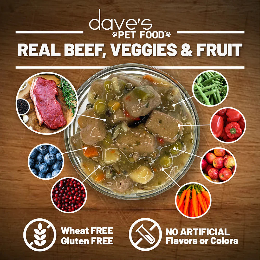 Daves Stewlicious Meaty Beefy Stew For Dogs 13 2Oz Wet Dog - detail view