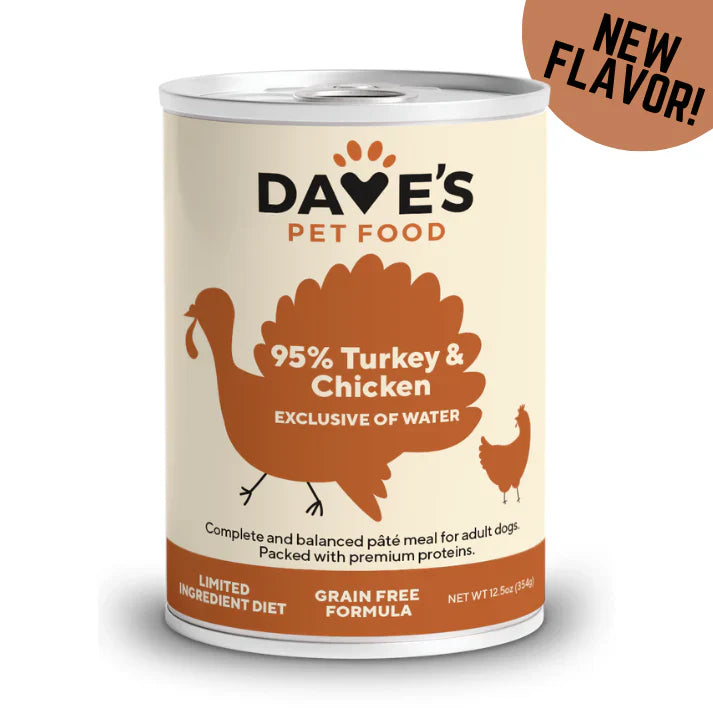 Dave's 95% Premium MeatsT Turkey & Chicken For Dogs (12.5oz) - main product image