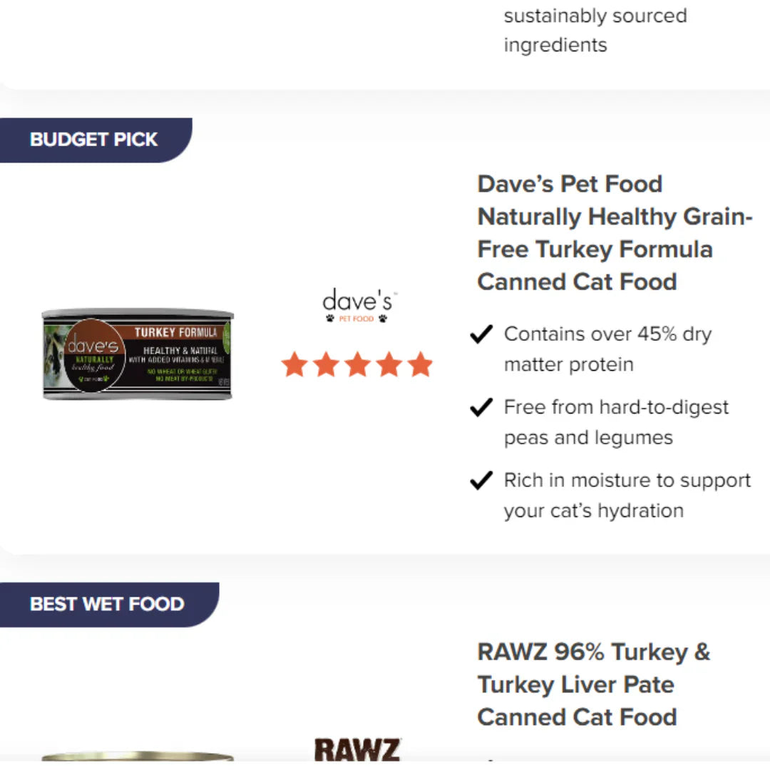 Daves Naturally Healthy Grain Free Turkey Formula Wet Cat 5 - detail view
