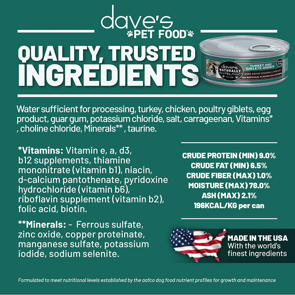 Daves Naturally Healthy Grain Free Turkey Giblets Dinner Wet - lifestyle view