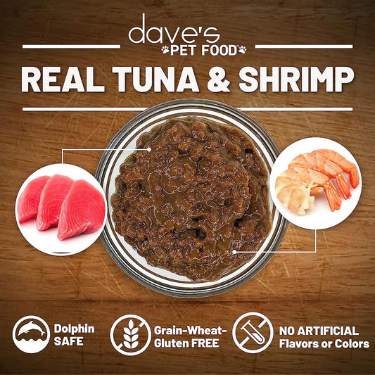 Daves Naturally Healthy Grain Free Tuna Shrimp Dinner In Wet - detail view