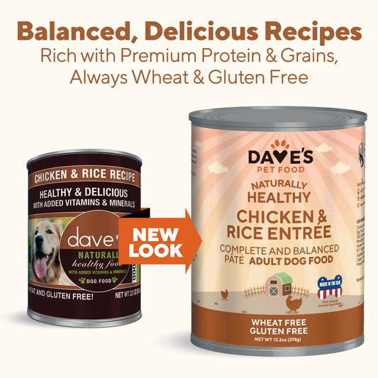 Dave S Naturally Healthy Chicken Rice Recipe Wet Dog Food 13 - main product image