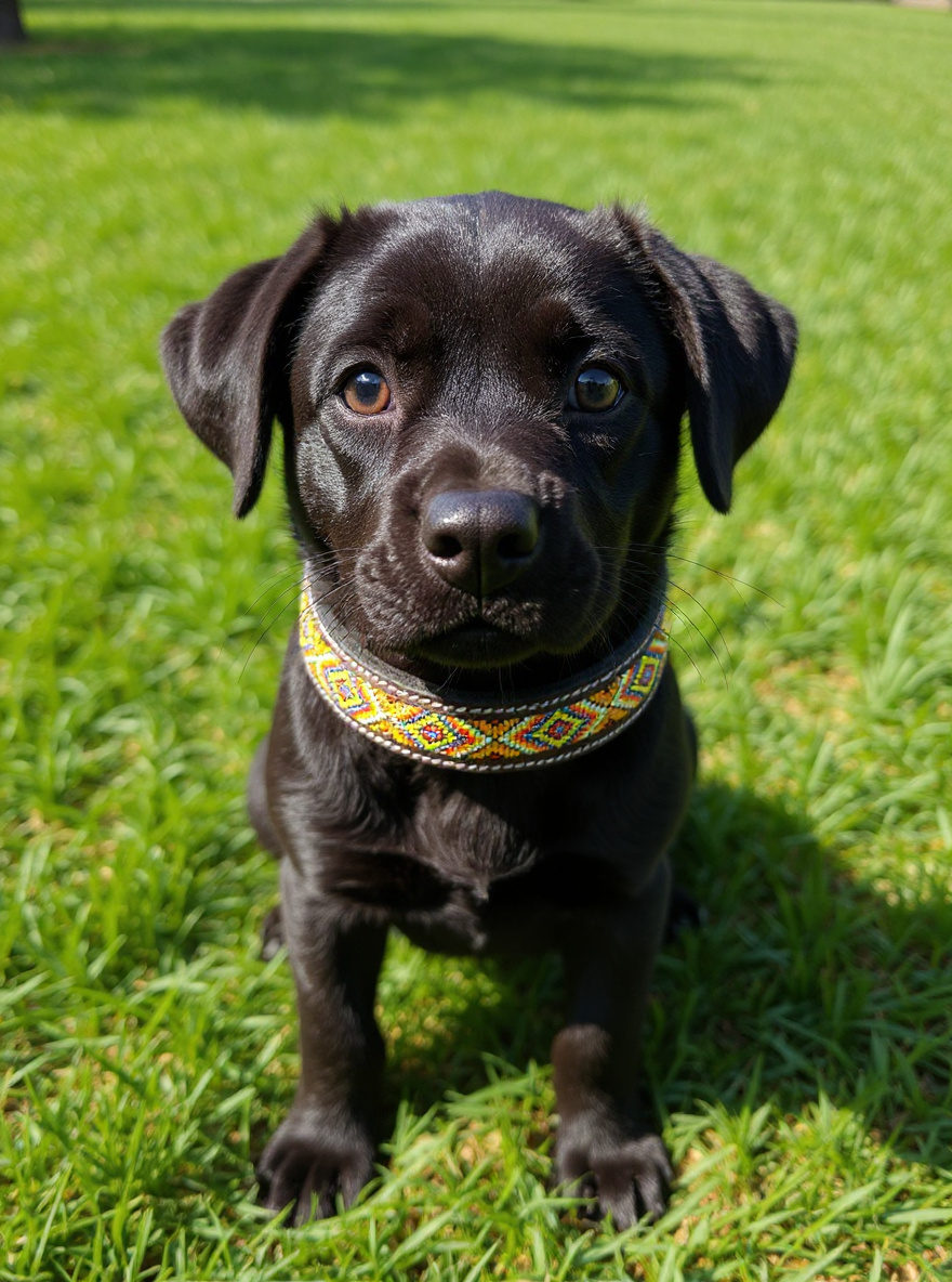 Epic Padded Leather Dog Collar with Beaded Design Dog Collar - main product image