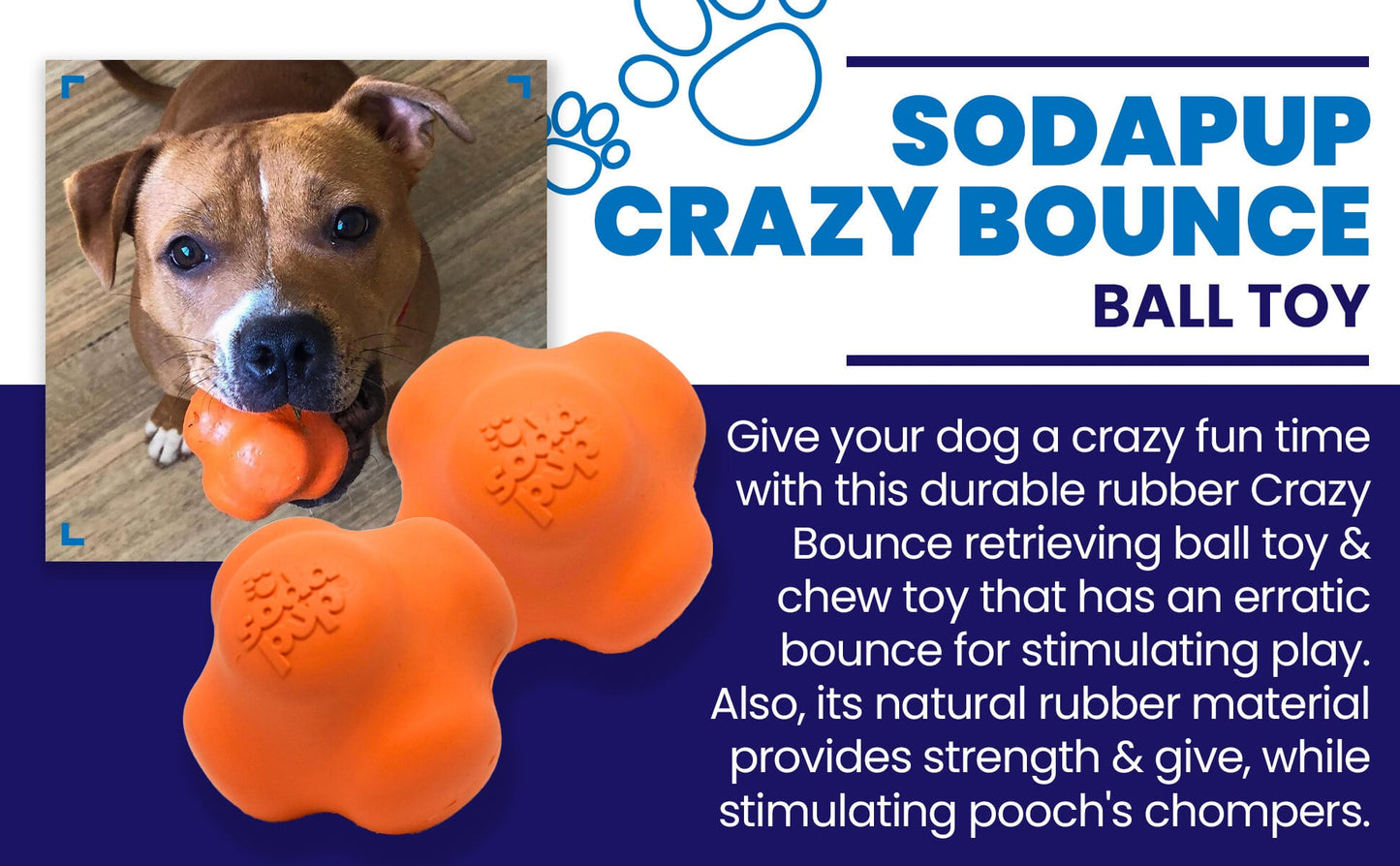 Crazy Bounce Rubber Dog Chew Toy For Power Chewers Ball USA - gallery image 6