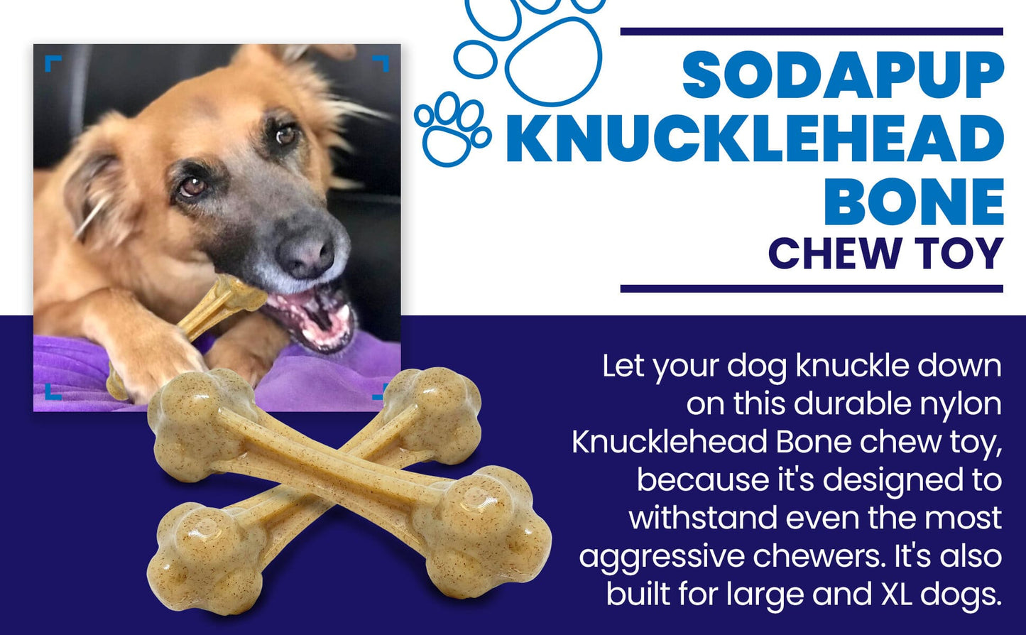 Knuckle Bone Nylon Dog Chew Toy For Aggressive Chewers Made - gallery image 5