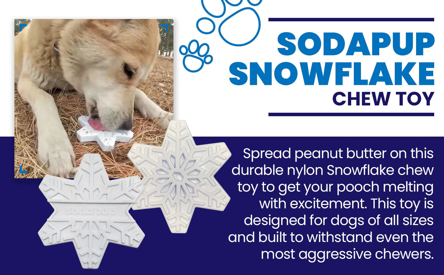 Snowflake Nylon Dog Chew Toy For Aggressive Chewers USA Made - gallery image 5