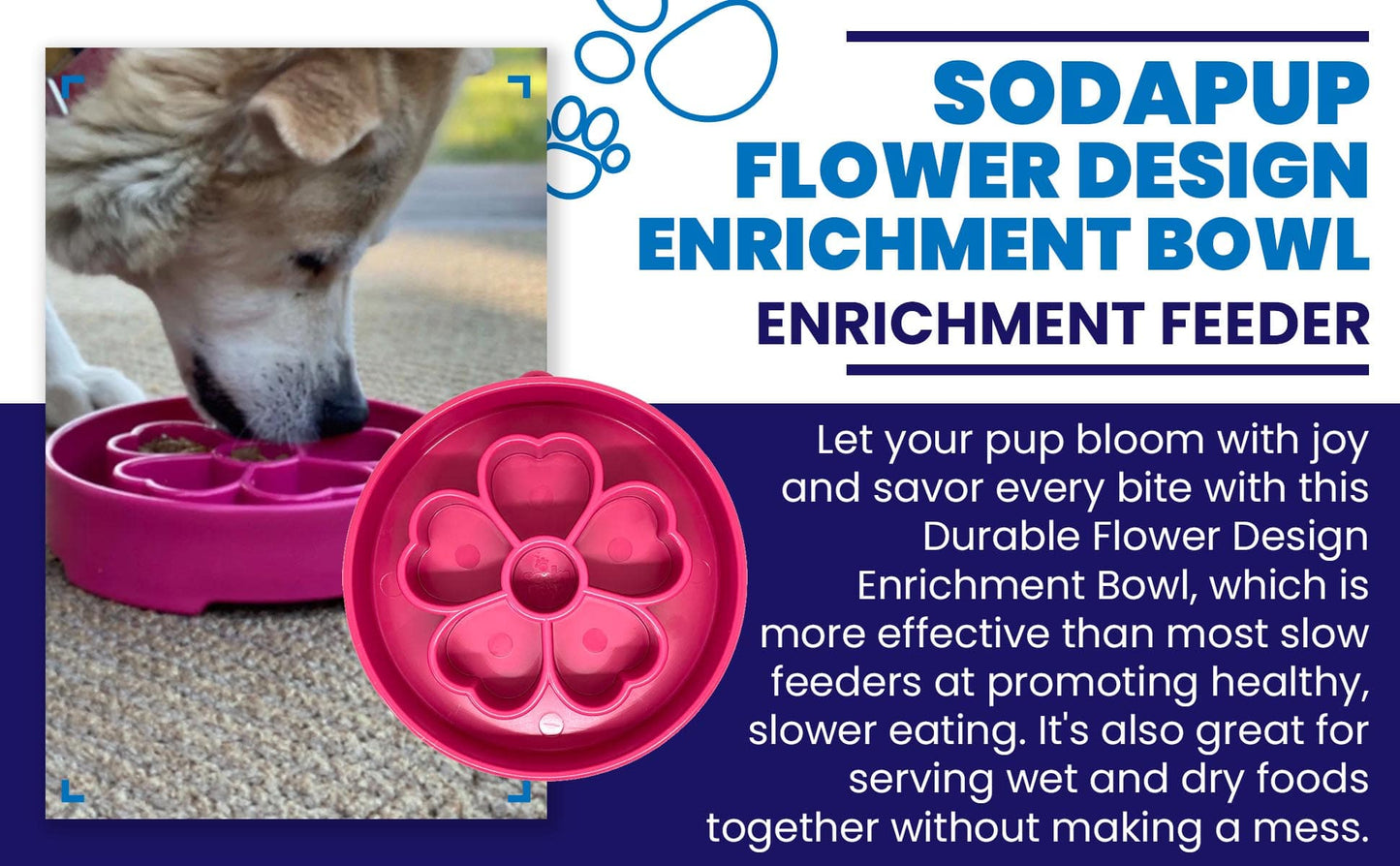 Flower Ebowl Deep Slow Feeder Dog Bowl For Enrichment USA - gallery image for Pet Feeders & Bowls