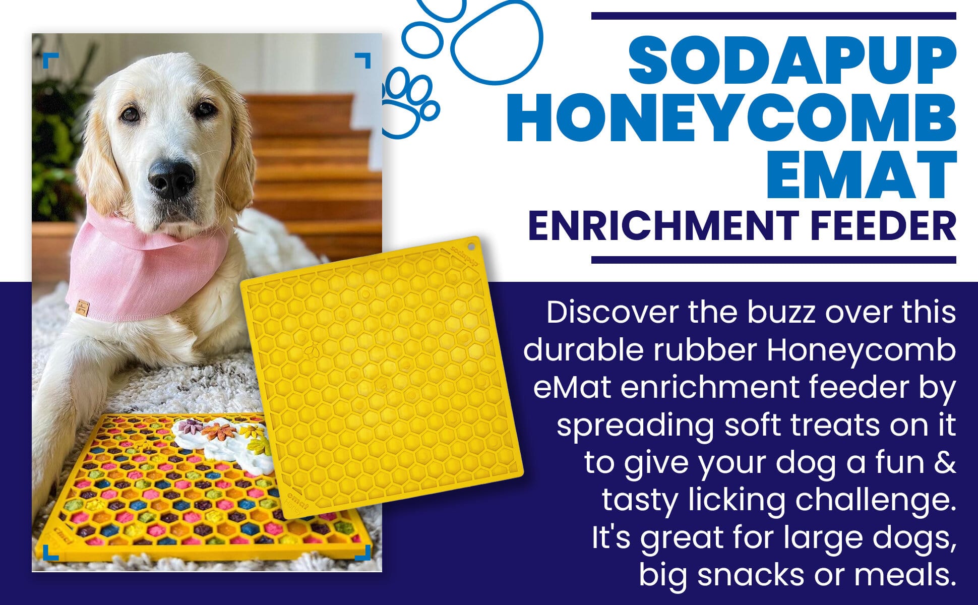 Honeycomb Emat Enrichment Lick Mat For Dogs And Cats Emat - gallery image 9
