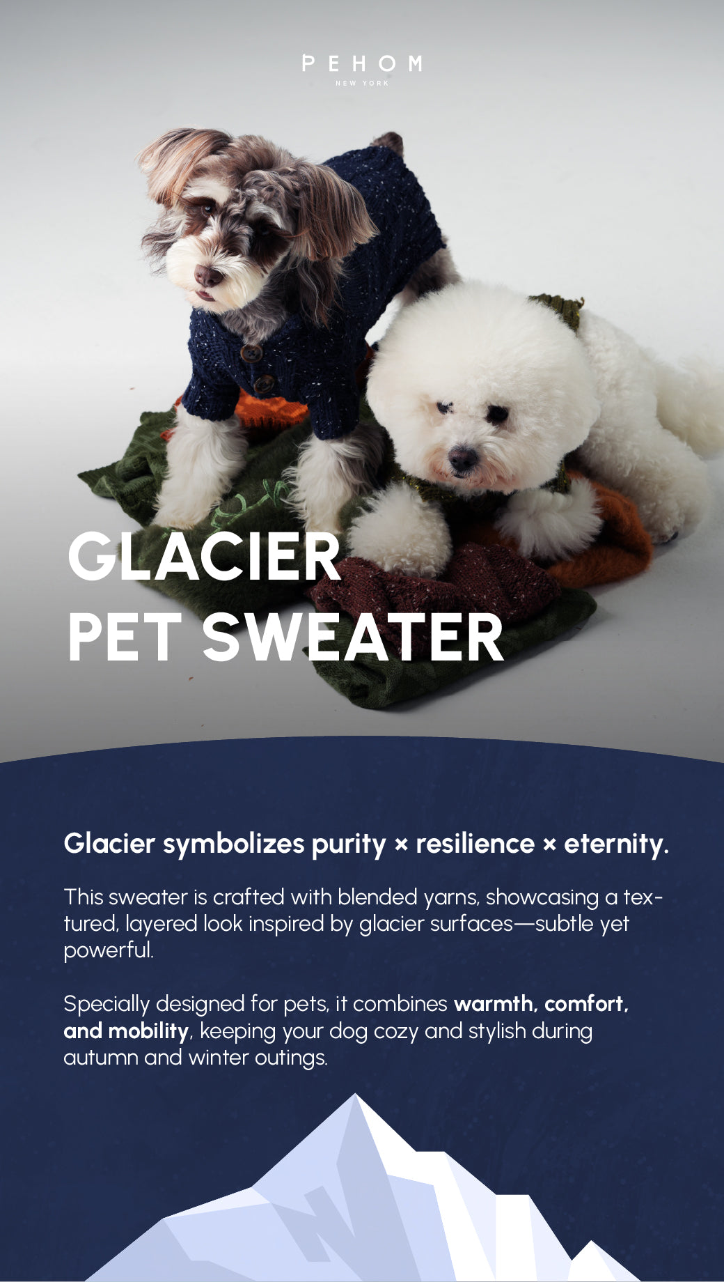 Glacier Pet Sweater Navy Dog Sweaters Premium Pet Supply - gallery image 11